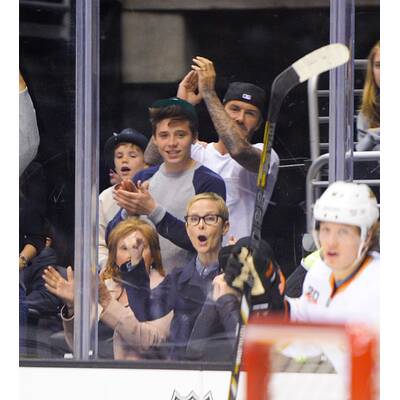 Die Beckhams bei Hockey-Match
