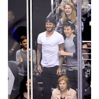 Die Beckhams bei Hockey-Match