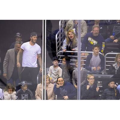 Die Beckhams bei Hockey-Match
