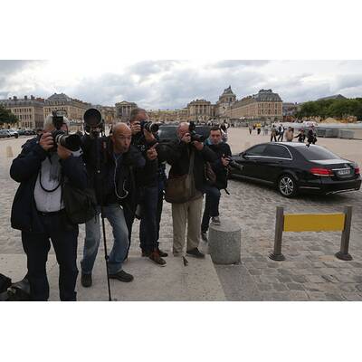 Kim Kardashians Ankunft in Versailles zum Auftakt der Hochzeit