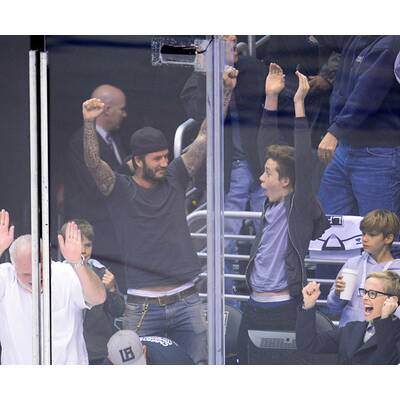 David Beckham nimmt Söhne zum Hockey mit