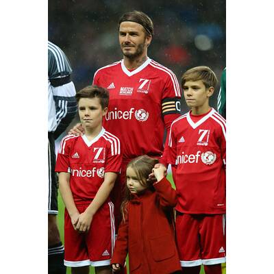Beckhams: Familien-Auftritt bei Fußball-Spiel