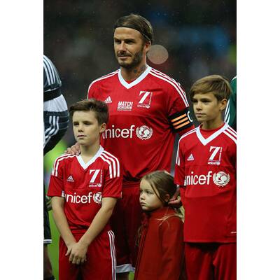 Beckhams: Familien-Auftritt bei Fußball-Spiel