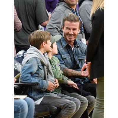 David Beckham: Mit Romeo & Cruz beim Basketball