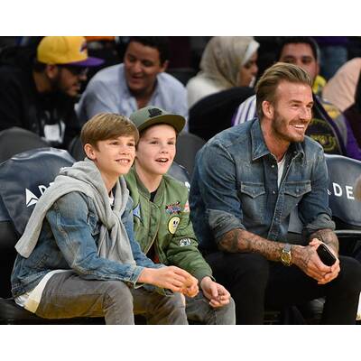 David Beckham: Mit Romeo & Cruz beim Basketball