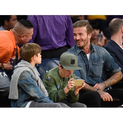 David Beckham: Mit Romeo & Cruz beim Basketball