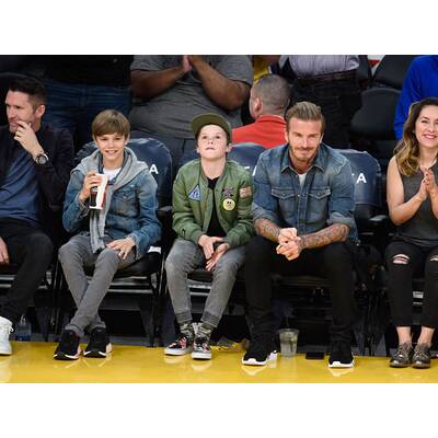 David Beckham: Mit Romeo & Cruz beim Basketball