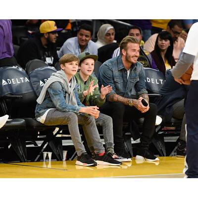 David Beckham: Mit Romeo & Cruz beim Basketball