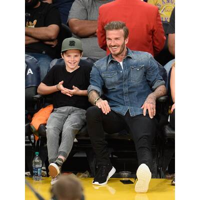 David Beckham: Mit Romeo & Cruz beim Basketball