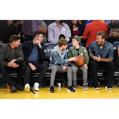 David Beckham: Mit Romeo & Cruz beim Basketball