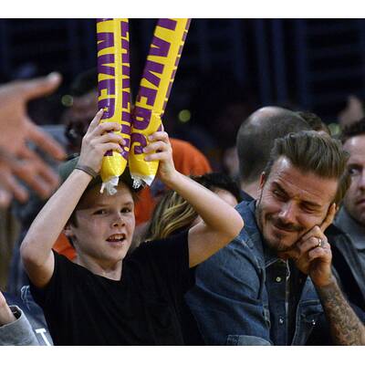 David Beckham: Mit Romeo & Cruz beim Basketball