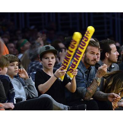 David Beckham: Mit Romeo & Cruz beim Basketball