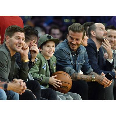David Beckham: Mit Romeo & Cruz beim Basketball