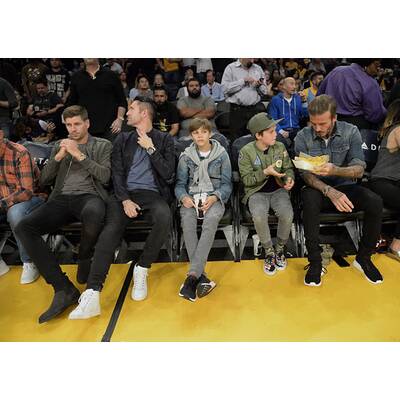 David Beckham: Mit Romeo & Cruz beim Basketball