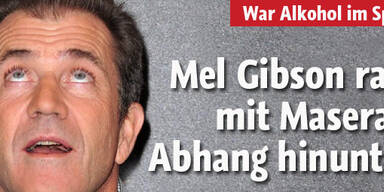 Mel Gibson rast Abhang hinunter