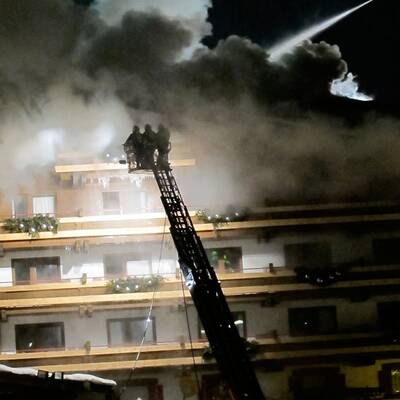 Das Feuer brach in der Sauna aus