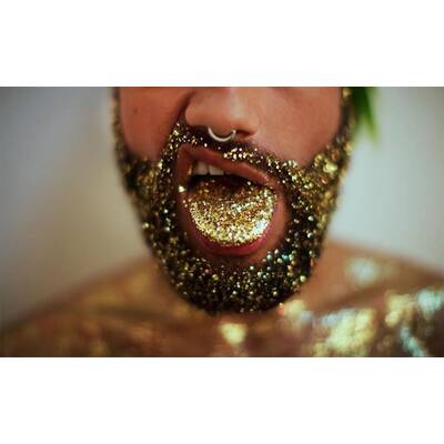 Weihnachtstrend: Glitzerbärte
