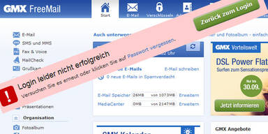 Total-Ausfall bei GMX-Webmail