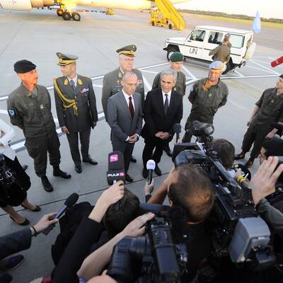 Erste Golan-Blauhelme in Wien gelandet