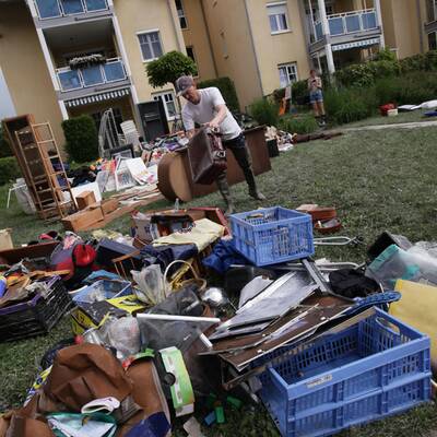 Aufräumen nach dem Hochwasser
