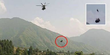 Rettungsaktion in Pakistan: Sch&uuml;ler in Gondel gefangen