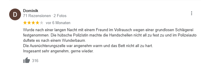 Internet lacht über Google-Rezension von Polizeikommissariat Floridsdorf