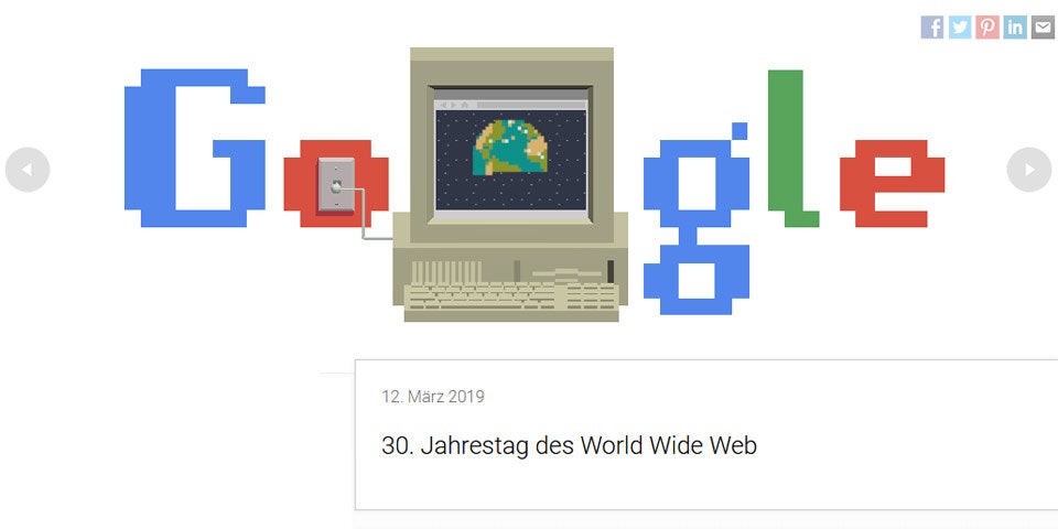 Cooles Google-Doodle und erste Homepage online