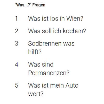 Google Suchtrends 2018 (Österreich)