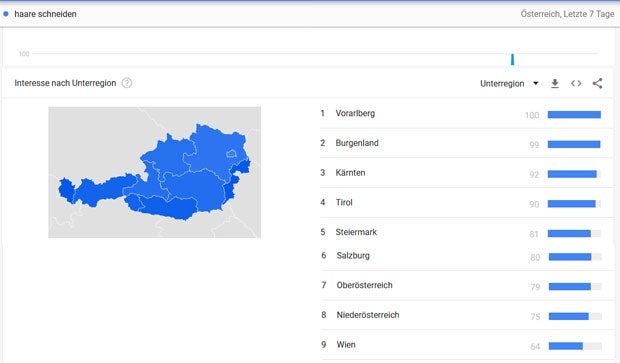 Ganz Österreich googelt, wie man sich die Haare schneidet