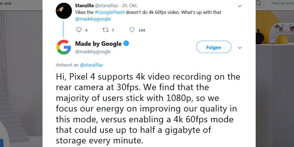 Pixel 4 Kamera: Google schießt sich Eigentor