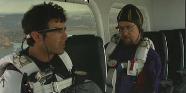 Fallschirmsprung-Video mit der Google-Brille