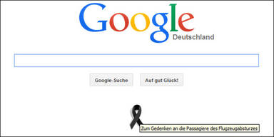 Airbus-Absturz: Google mit Trauerschleife