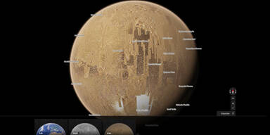 Mit Google Maps auf Mond und Mars