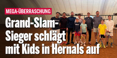 Mega-Überraschung! Grand-Slam-Sieger schlägt mit Kids in Hernals auf