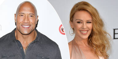 Kylie Minogue und Dwayne Johnson