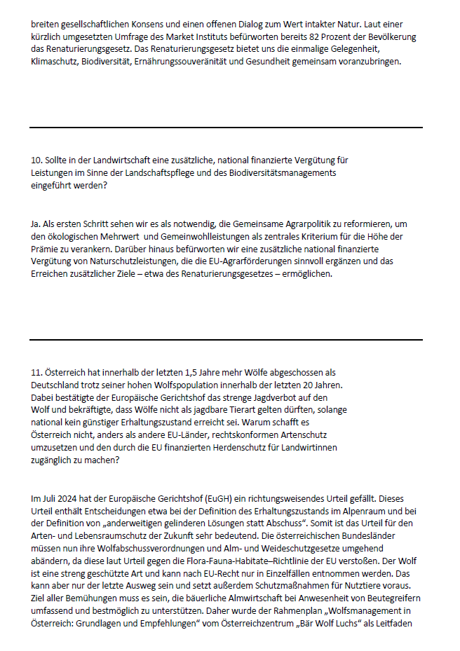 Tiere, Umwelt & Lebensmittel: Der große Parteien-Check zur Nationalratswahl 2024