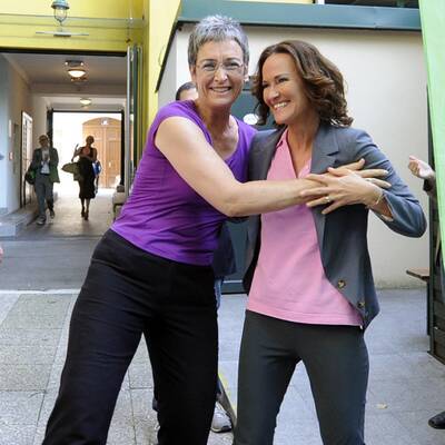 Lunacek bei der Stimmabgabe in Wien