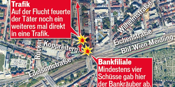 Bankräuber schießt zwei Menschen nieder