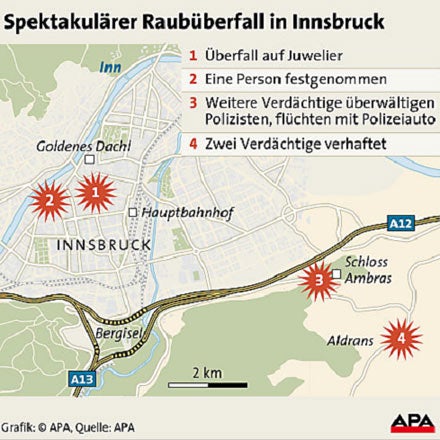 Raub in Innsbruck, Grafik