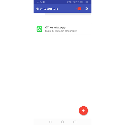 Handy schütteln, um WhatsApp zu öffnen