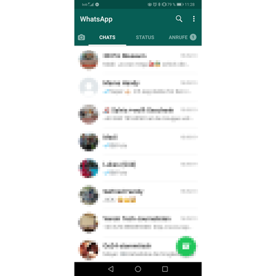 Handy schütteln, um WhatsApp zu öffnen
