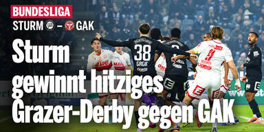 2:1! Sturm gewinnt hitziges Derby gegen den GAK