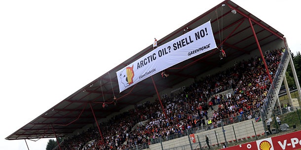Greenpeace-Protest bei Belgien-GP