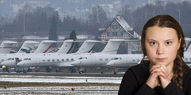 119 Milliard&auml;re kommen mit Privatjet zu Greta Thunberg