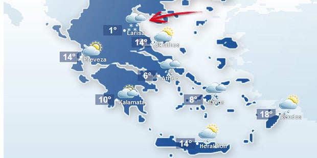 Schneefall jetzt sogar in Griechenland