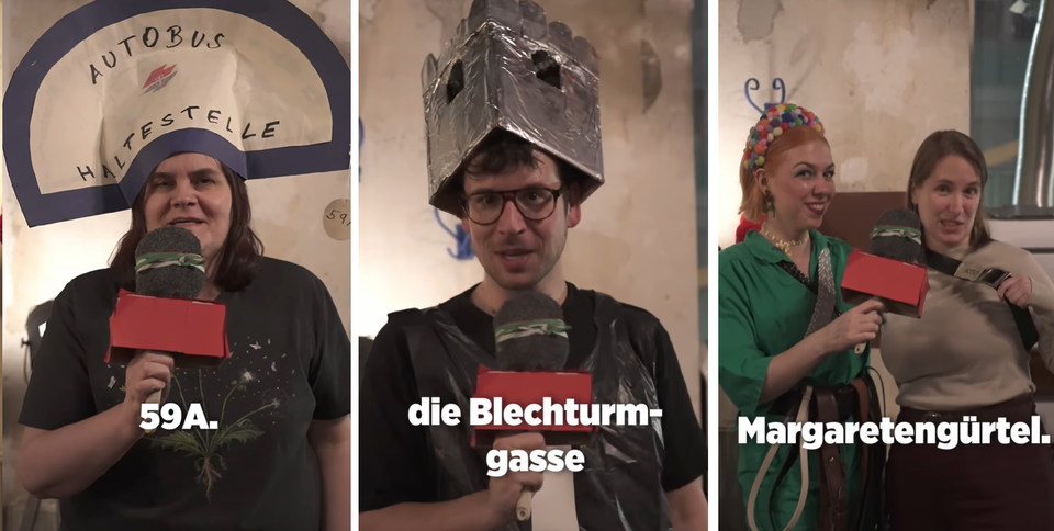 Grünen Margareten feiern Fasching als Bushaltestelle für den 59A