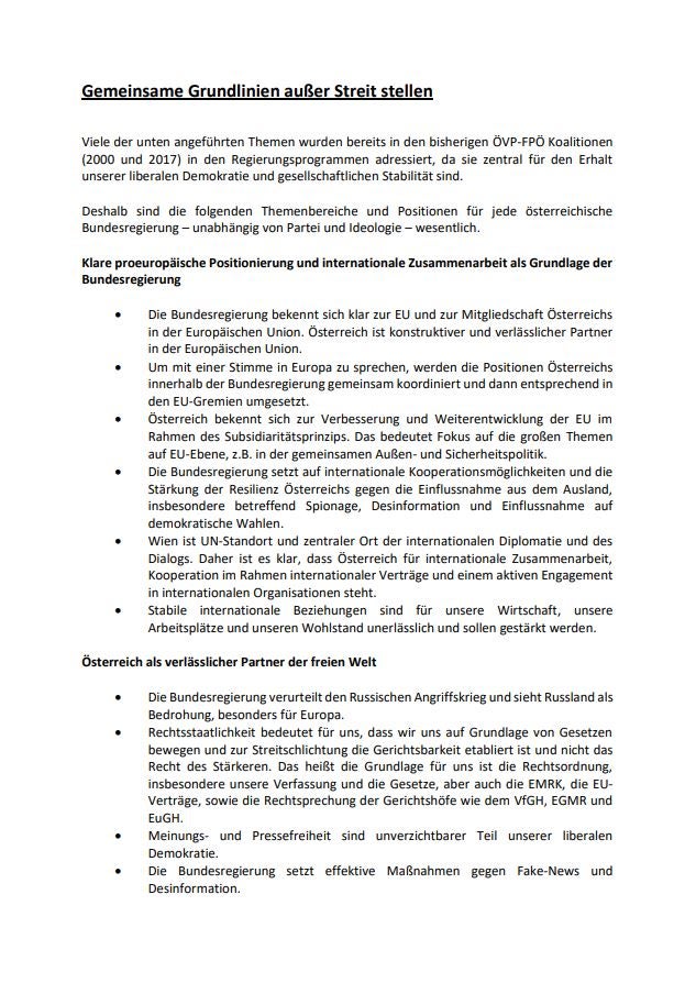 Neues Geheim-Papier: DAS fordert ÖVP von der FPÖ