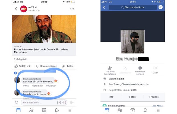 Gudenus zeigt Fan von bin Laden an