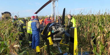 Klein-Hubschrauber streift Stromleitung