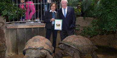 H&auml;upl wird Pate von Riesenschildkr&ouml;te "Schurli"